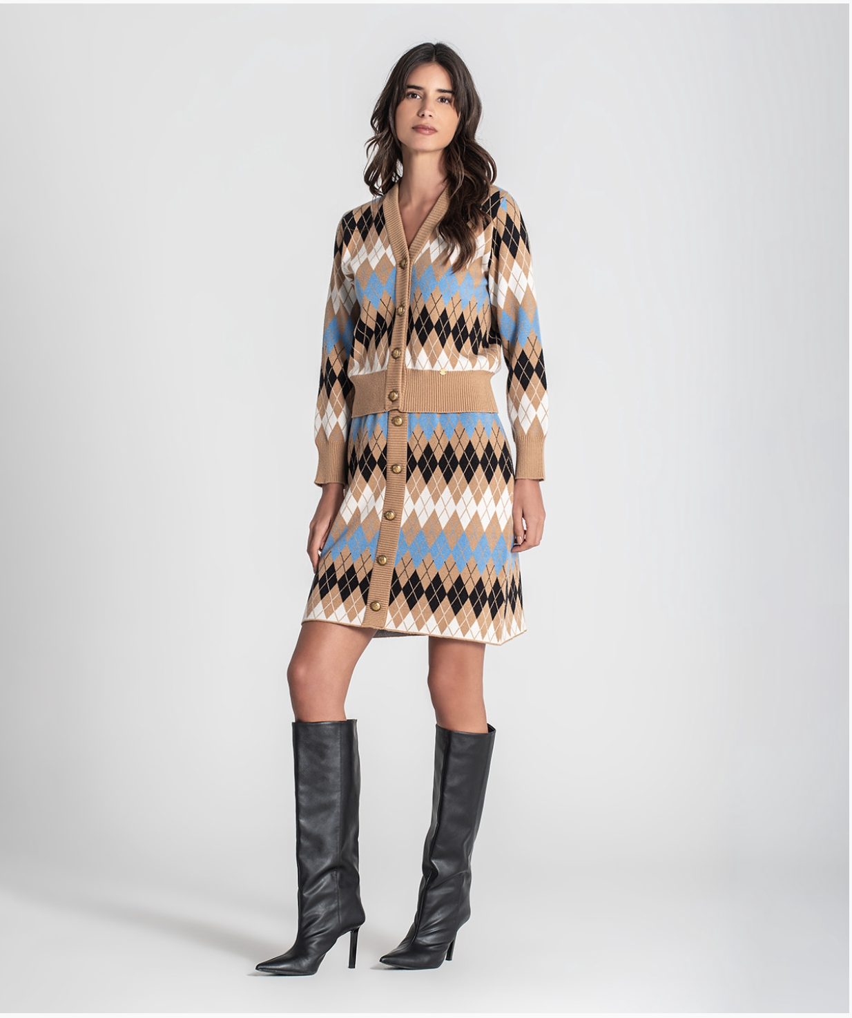 Short cardigan with jacquard
