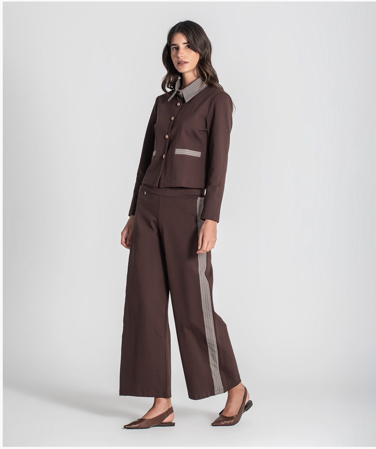 Pants with pied-de-poule