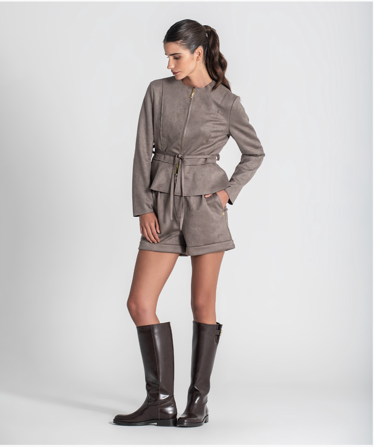Short coat with ruffle hem