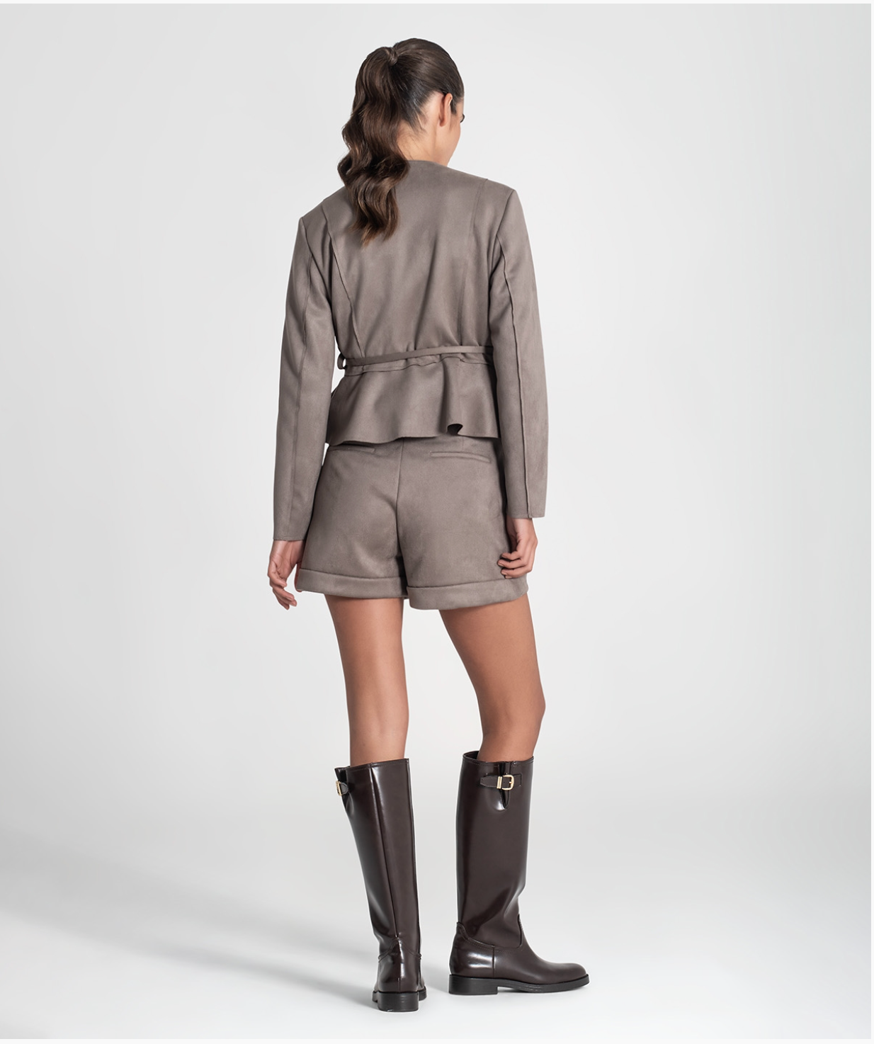 Short coat with ruffle hem