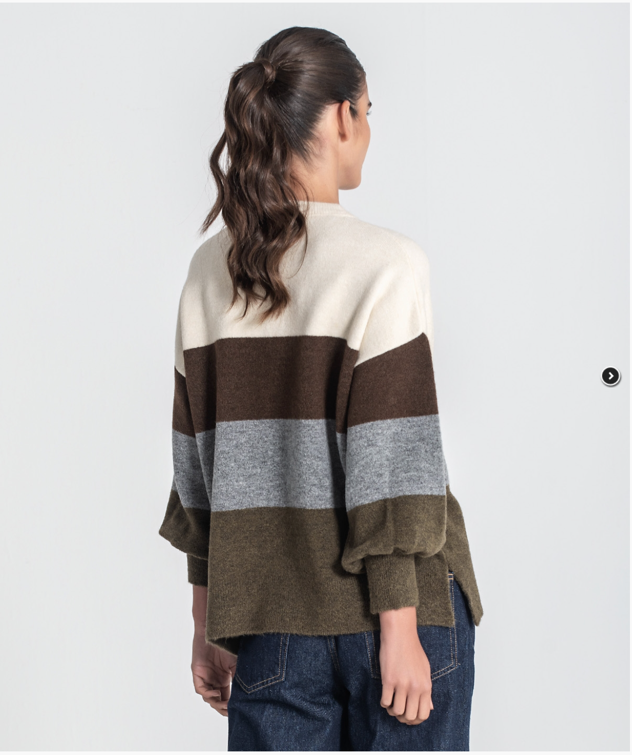 Striped sweater with front pocket