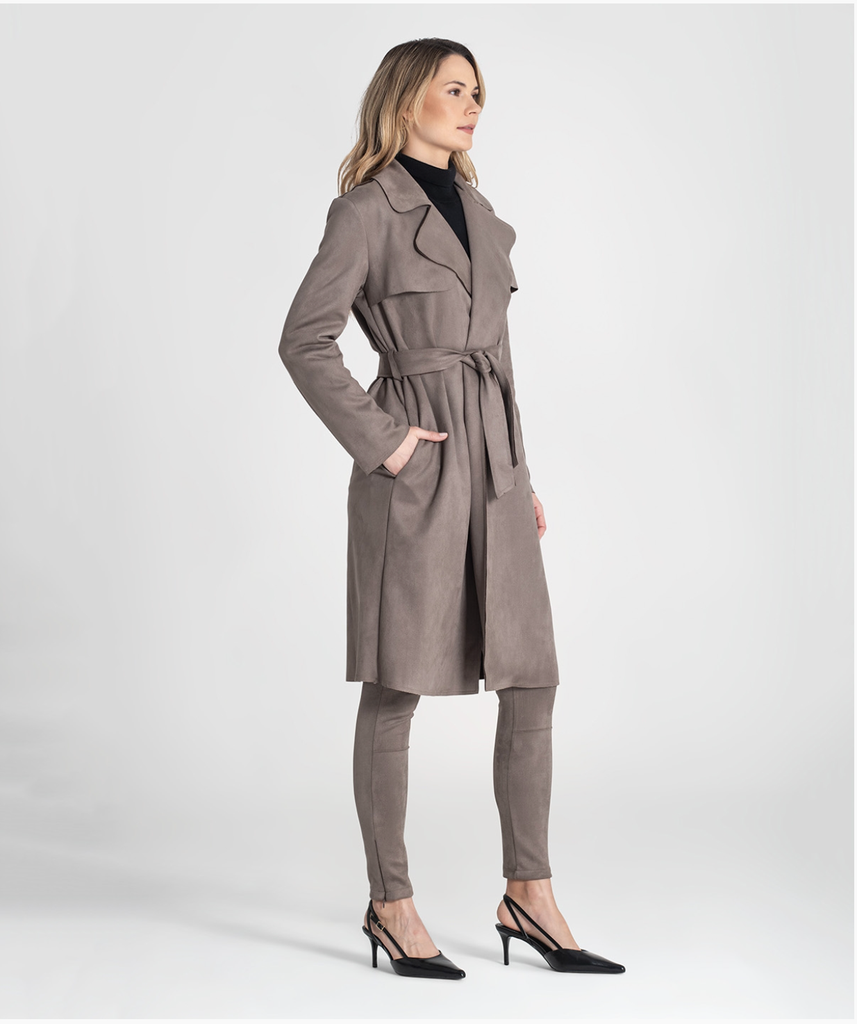Trench coat with belt