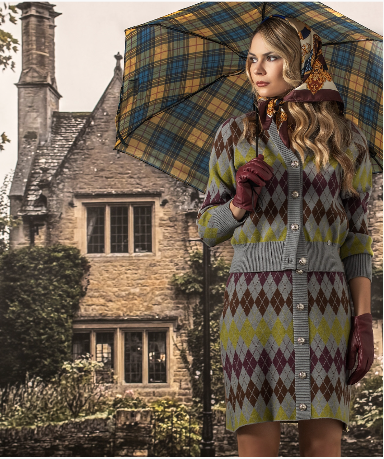 Short cardigan with jacquard