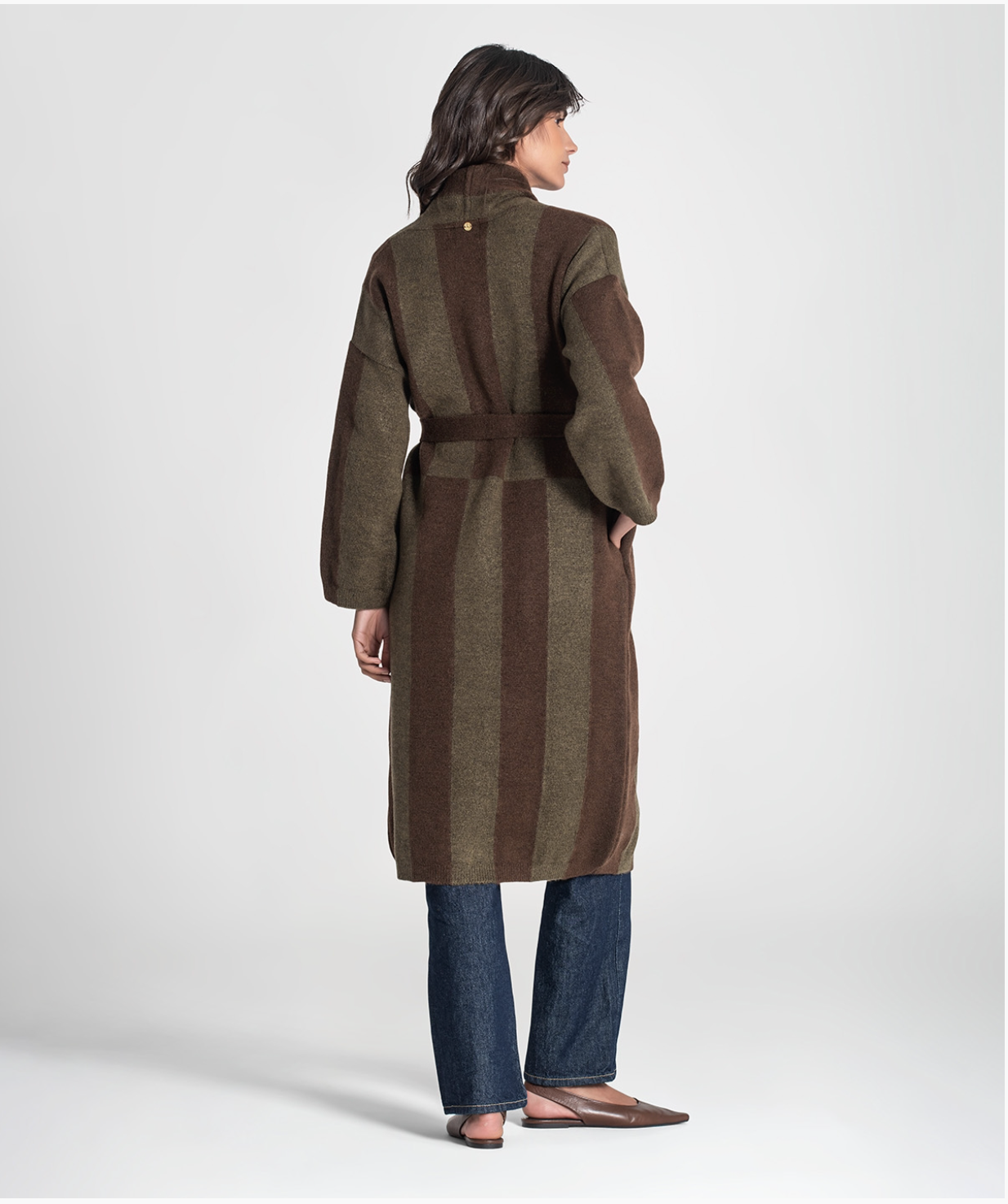 Two-tone long cardigan