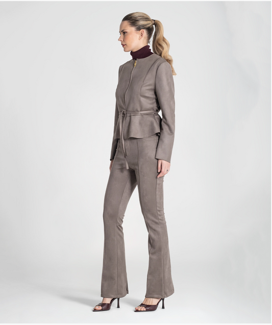 Short coat with ruffle hem