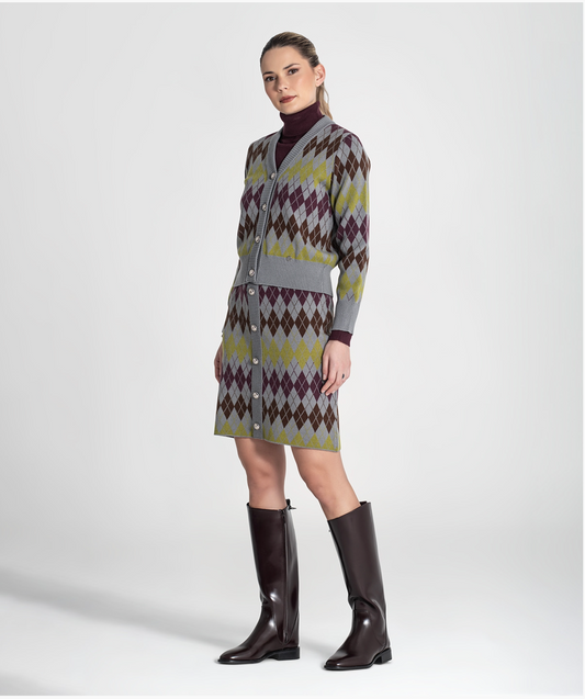 Short cardigan with jacquard