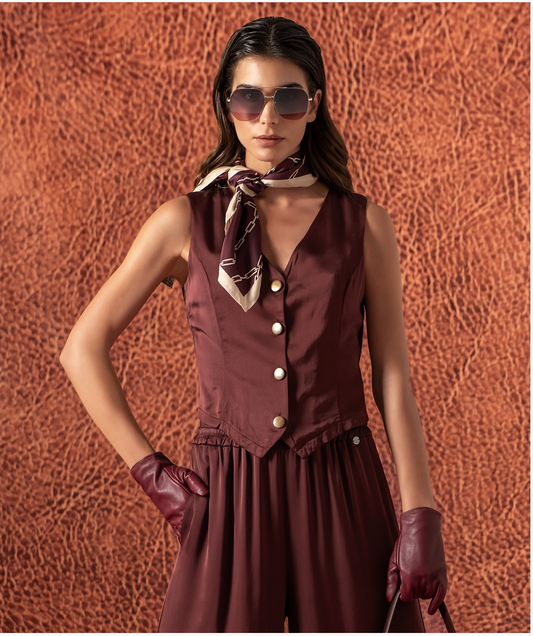 Short satin vest